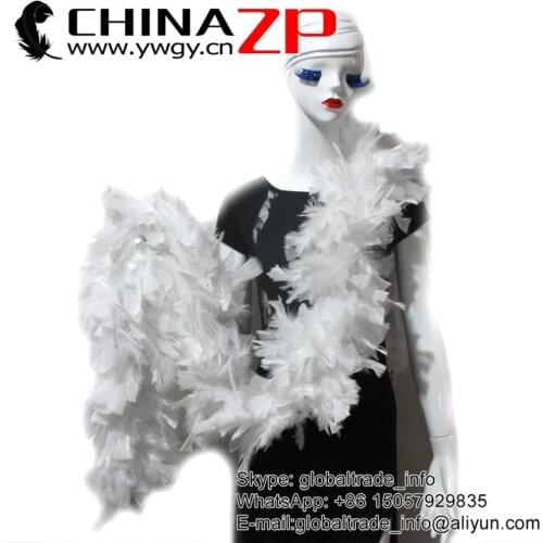 CHINAZP Feathers Retail Packaging Extremely Beautiful White Turkey Flat Boa 150 grams For Russian Dance Costumes