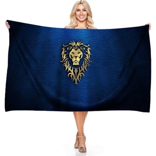 World of Warcraft Towels Game Horde Alliance Banner Flag Beach Towel Bath Towels Microfiber Adult Kids Swimming Towels 140x180cm