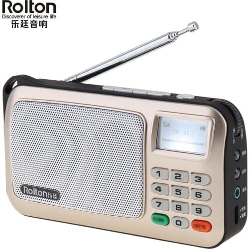 Rolton Portable Mini Global FM Radio dab radios portatil am fm radyo Music Player Speaker TF USB with Flashlight Money Verify