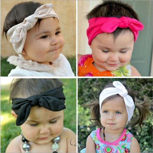 Brand New Newborn Toddler Baby Girls Head Wrap Rabbit Big Bow Knot Turban Cotton Headband Hair Accessories Baby Gifts for 0-3Y