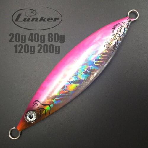 Lunker slow metal Jigs 20g 40g 80g 120g 200g versatile cast shore fishing jigging lures baits mackerel deep sea saltwater