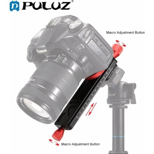 PULUZ Macro Focusing Rail Slider Close-up Shooting Tripod Head Quick Release Plate Holder with 1/4"Screw