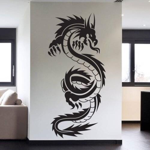 Removable High Quality Vinyl Wall Art Decals Sticker Chinese Dragon Tribal Tattoo Wall Art Decal Art Home Decor Paper A-97
