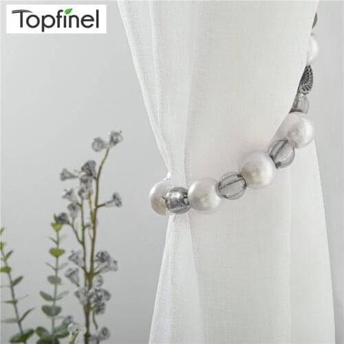 Topfinel Pearl Tiebacks for Curtains 8 Colors Luxury Curtain Tiebacks Home Decoration Curtains Accessories 2 Pcs