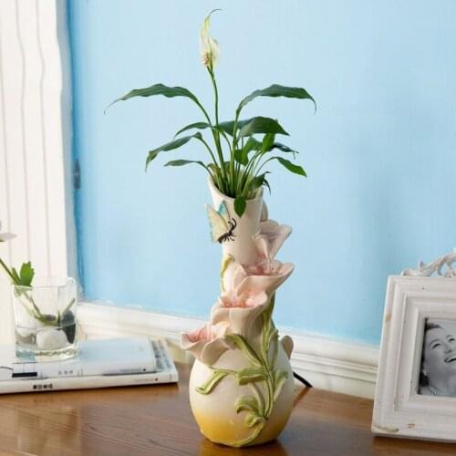 Nordic Creative Resin Crafts Desktop Flower Arrangement Small Vase Living Room Bedroom Decoration Home Ornaments