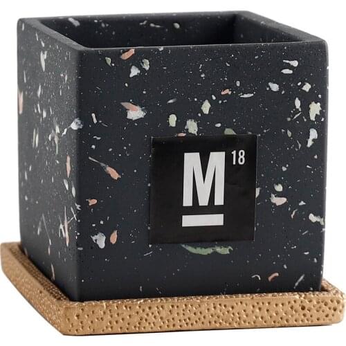 Nordic cement flowerpot ceramic simple artistic personality with tray green pineapple bonsai basin succulent