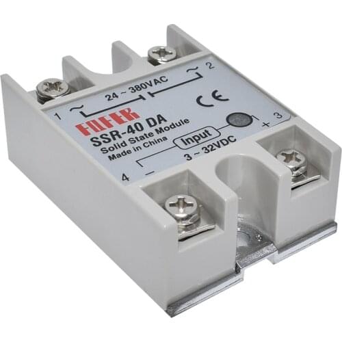 SSR-40 DA Solid State Relay, DC to AC Solid State Relay Module for SSR-40DA Temperature Controller 24V-380V 40A 250V