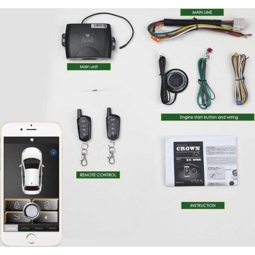 Universal PKE Car Alarm Remote Control Car Keyless Entry Engine Start System Push Button Remote Starter Stop Auto Anti-theft