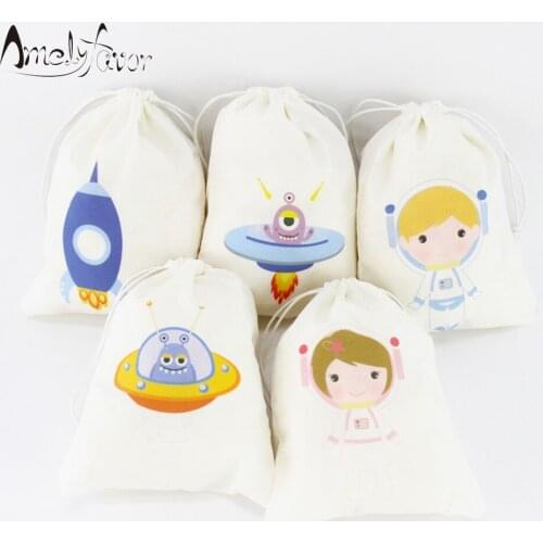 Astronaut Theme Party Bags Candy Bag Gift Bags Spaceship Astronomy Earth Day Decorations Grand Event Party Container Supplies