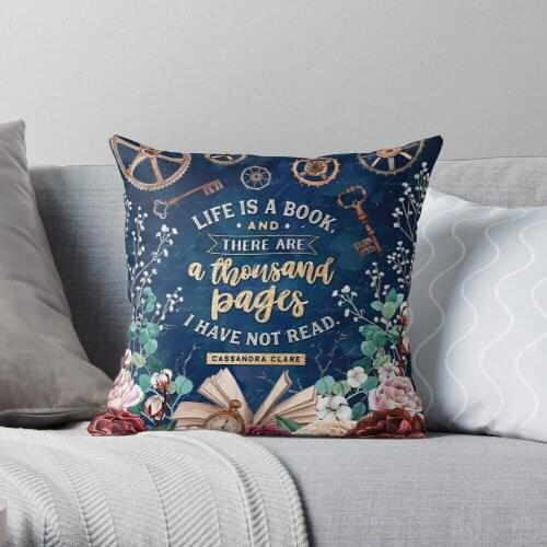 Life is a book Throw Pillow Cushion Cover Polyester throw pillows case on sofa home living room car seat decor 45x45cm