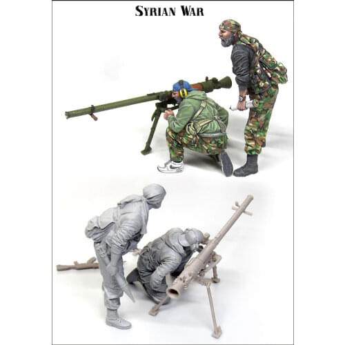 1/35 Scale Modern Warriors in the Syrian War 2 People Miniatures Unpainted Resin Model Kit Figure Free Shipping