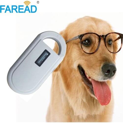 1pc RFID animal dog pet/ear tag/glass tag ID handheld reader+x10pcs 1.4x8/2.12x12mm 134.2KHz ISO chip microchip injector syringe