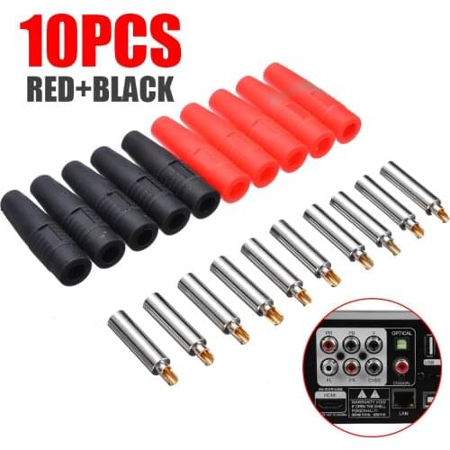 10pcs 4mm Banana Plug High Current Non-Insulated Jack Plugs Connector Banana Female Plug Wire Soldering Terminal Connecter