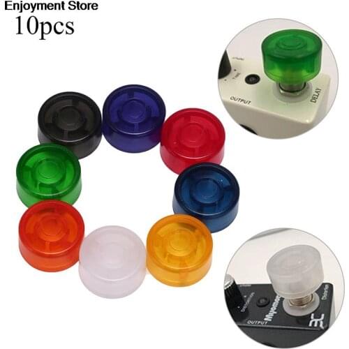 10Pcs/pack Electric Guitar Effect Pedal Foot Nail Cap Amplifiers Candy Color Foot Switch Toppers Knob Accessories 2.5cm