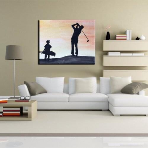 100%Handpainted The Man Favorite Outdoor Sport Golf Oil Painting On Canvas Best Wall Art Abstract By Professional Painter