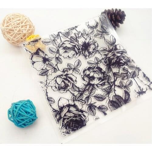 14*14CM Bud Transparent Seal Clear Stamps Silicone Seal Roller Stamps DIY Scrapbook Album / Card Christmas Wedding