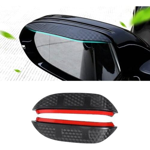 For Audi A6 2005-2021 C6 C7 C8 2pcs Car Side Rear View Mirror Rain Visor Carbon Fiber Texture Eyebrow Sun Shade Snow Guard Cover
