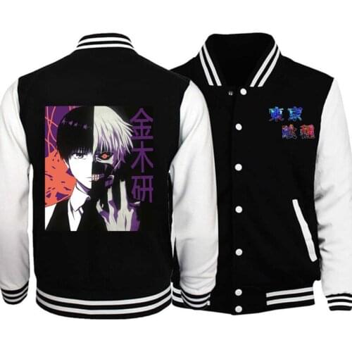 2020 Anime Anime Tokyo Ghoul Kaneki Ken Jacket Cool College Style Casual Fashion Winter/Autumn Thick Coats men hoodies