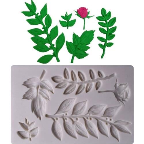 3D Leaf Flower Rose Silicone Fondant Cake Mold Soap Jelly Mousse Chocolate Decoration Baking Tool Moulds Reusable material