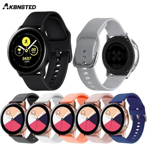 AKBNSTED 20mm Replacement Soft Silicone Bracelet Strap For Galaxy Active Band For Samsung Gear Sport/42mm Strap Watch Wristband
