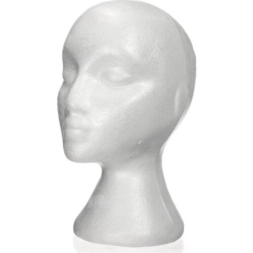 Promotion! 27.5 x 52cm Dummy / mannequin head Female Foam(Polystyrene) Exhibitor for cap, headphones, hair accessories and wi