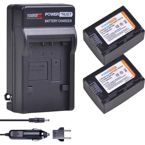 2Pcs 1900mAh IA-BP105R BP105R Battery and Fast Charger Kit for Samsung HMX-F80 HMX-F80BN HMX-F80SN HMX-F90 HMX-F90BN Battery