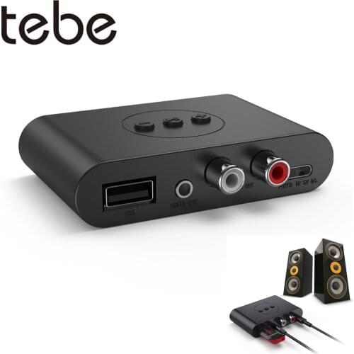 Tebe NFC Bluetooth Audio Receiver 3.5mm Aux Jack R/L RCA Wireless Car Audio Adapter support USB Disk Play for Speaker Headphones