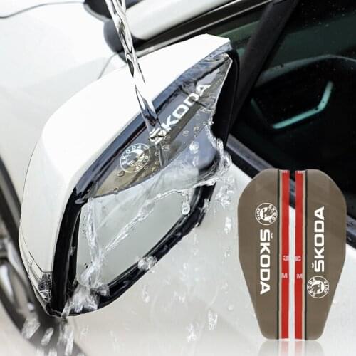 2Pcs Car Rearview Mirror Rainproof Sheet Accessories For Skoda Octavia Scala Superb Karoq Kamiq Rapid Fabia Kodiaq