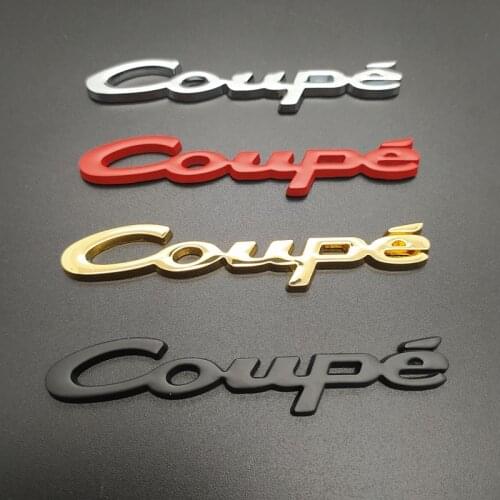 Car styling Emblem Badge 3D Chrome Metal COUPE Logo Car Sticker Decals for KIA Toyota Nissan Honda BMW Audi Hyundai Mazda opel