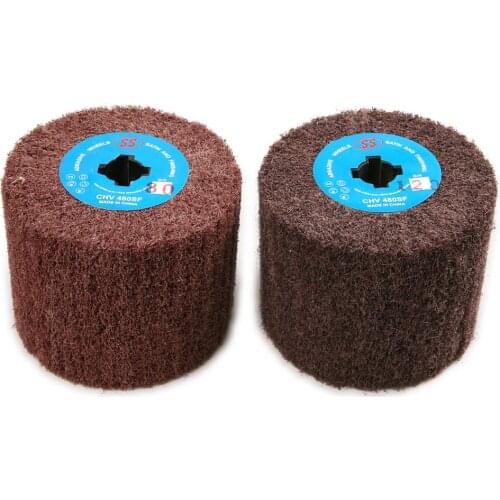 CHEERBRIGHT 1PC Brand New Grit 80/120 Non-woven Wire Drawing Polishing Wheel Nylon Sour Pad Abrasive Polishing Wheel 120x100mm
