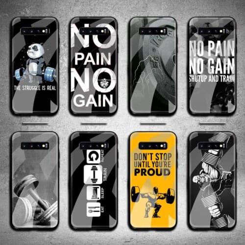 Bodybuilding Gym Fitness Equipment Phone Case Tempered Glass For Samsung S20 Plus S7 S8 S9 S10 Plus Note 8 9 10 Plus