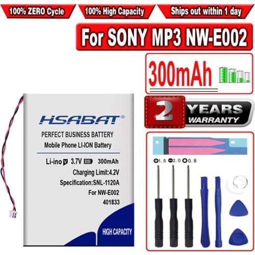 HSABAT 300mAh Battery for SONY MP3 NW-E002 NW-E003 NW-E005