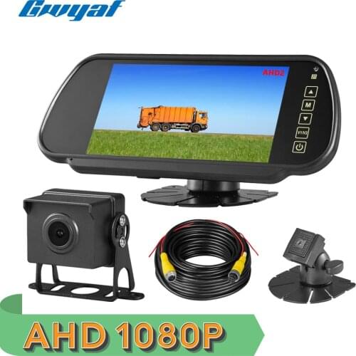 AHD 1080P Truck Reverse Reversing Camera & 7 Inch AHD RearView Monitor Backup Wired Kit for Truck Box RV and Heavy Duty Vehicles