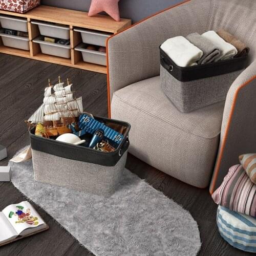 Toy Storage Box Pet Dog Toy Organizer Foldable Environmental Protection Cotton Linen Storage Basket Pet Cat Accessories