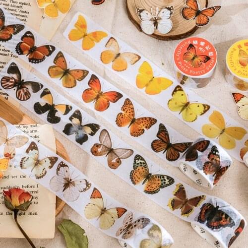 Butterfly Washi Tape Kawaii Decorative Washitape 2m School Supplies Diary Adhesive Animal Stickers Stationery Masking Tape