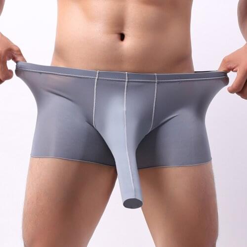 Mens Sexy Boxer Underwear Elephant Nose Bulge Pouch Male Panties Mid-Rise Briefs Breathable Underpants Cuecas Boxers Men Boxers
