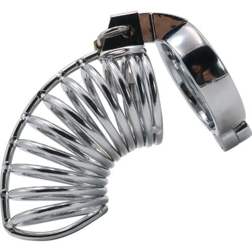 Male Chastity Device Sexual Toys Metal Silver Chastity Lock Sex Game Chastity Lock Cock Ring Roleplay Toys Male Chastity