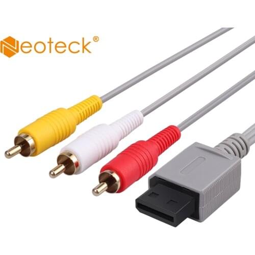 Neoteck 6FT 1.8M Composite Retro 3 RCA Gold-Plated Audio Video AV Standard Cord AV Cable for Wii console and TV
