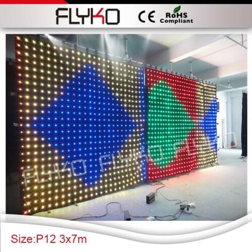 New invention lightweight soft P12 DIY programs led video curtain led screen 3m by 7m