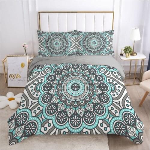 Duvet Cover Set Bedding Sets Flower Bedding Bag Quilt Covers Pillow Case 3D Bohemian King Single Double Size Bed Linen