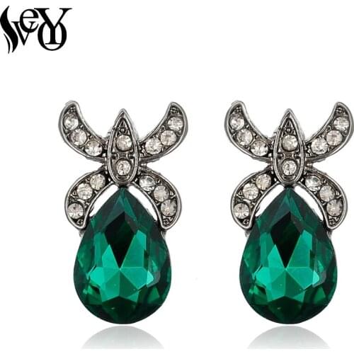 VEYO Spider Shape Perfect Cute Crystal Rhinestone Stud Earrings for Women Fashion Jewelry Wholesale