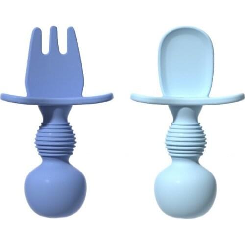 Baby feeding silicone fork spoon training spoon baby learning food fork spoon baby food supplement baby spoon baby gadgets