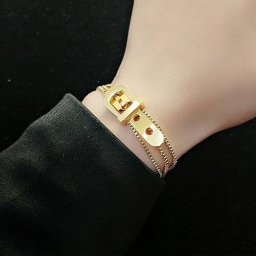 Vintage metal watch band chain bracelet high fashion bracelet best friend gift titanium steel