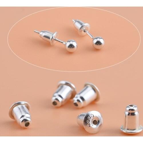 10 pairs Silver earplugs S925 sterling silver bullet earplugs accessories ear plugs ear caps ear buckles ear jewelry accessories