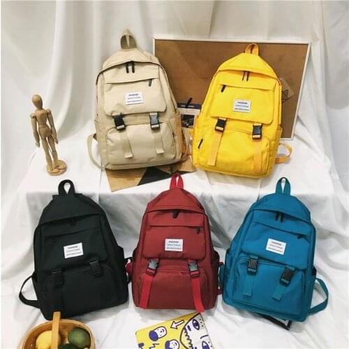 Women Waterproof Nylon Backpack Student Cute School Bag Girl Backpack Laptop Female Fashion Book Bag Buckle Ladies Bags