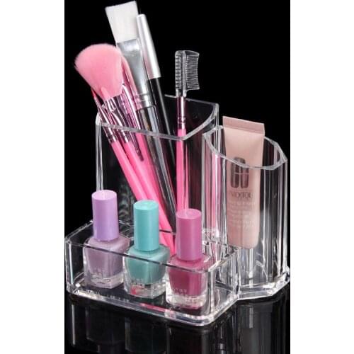 1PC New Creative Clear Acrylic Storage Holder Box Transparent Stick Cosmetic Makeup Organizer Case Storage Box OK 0555