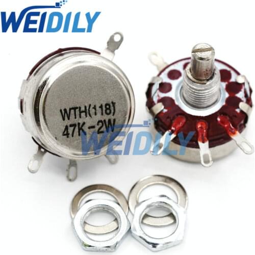 WTH118 2W 1A Potentiometer 47K ohm Single coil carbon film potentiometer