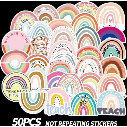 10/50PCS Color Rainbow Bridge Cartoon Stickers for Girl Children Toys on The Laptop Fridge Phone Skateboard Suitcase Sticker