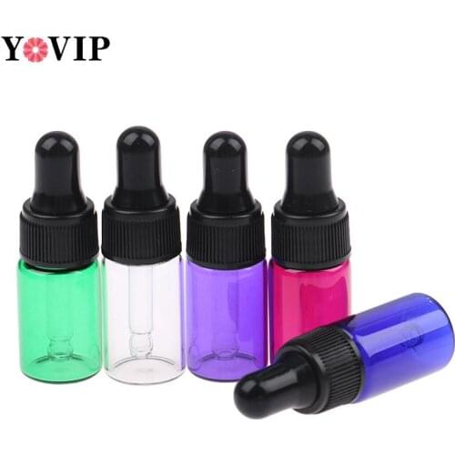 10pcs 1ml/2ml/3ml Empty Clear Amber Glass Dropper Bottle With Pipette Refillable Essential Oils Travel Bottle Container Makeup