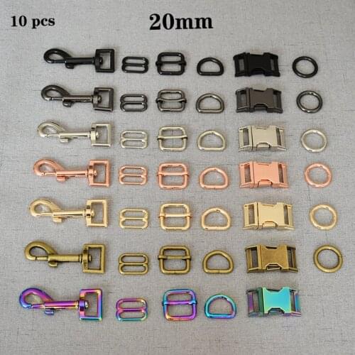 10 pcs/pack 20mm Metal Buckles D Ring O Ring Clasp for Webbing Tactical Belt DIY Outdoor Luggage Accessories 7 kinds of color
